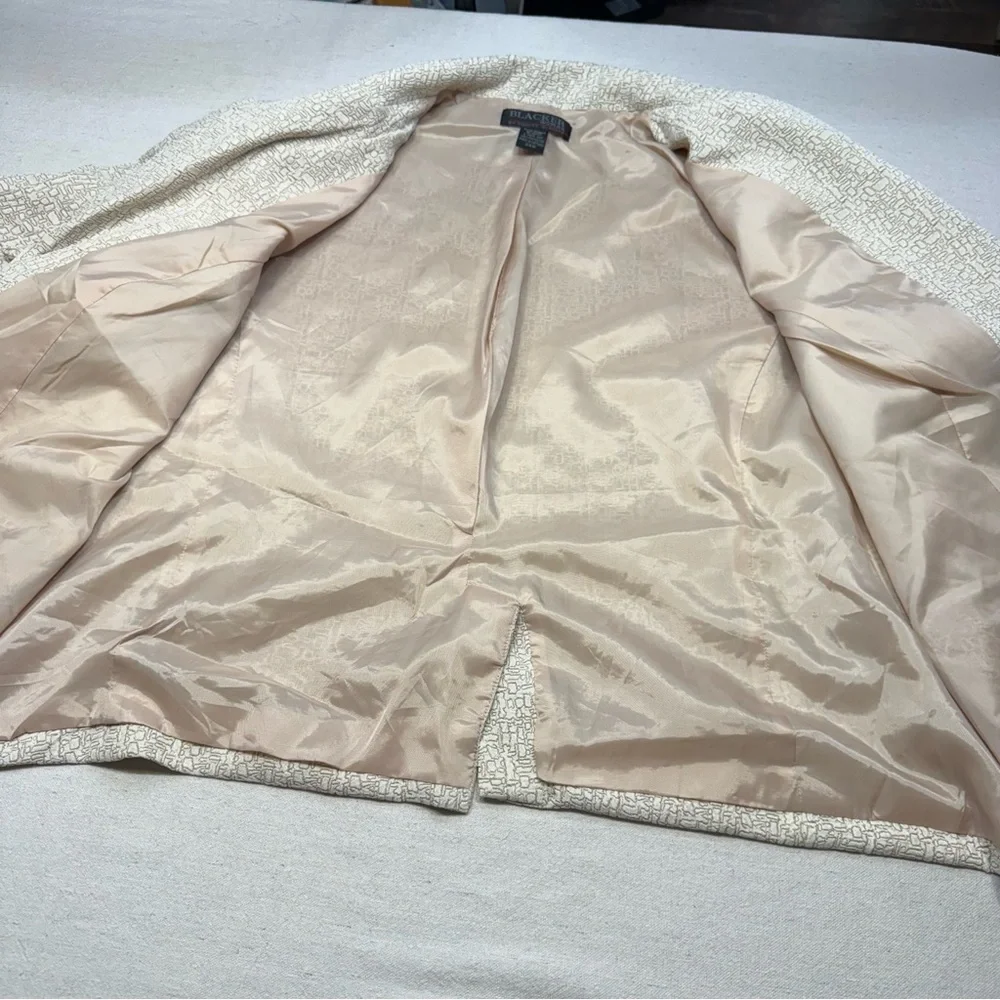 Blacker Woman by Stanley Blacker Beige Short-Sleeve/Skirt Suit Set - Size 24W